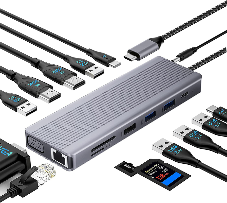 Προσαρμοσμένο μήκος Γκρίζα USB-C σε HDMI 2.1 Αναπροσαρμοστής 8K 60Hz για ταχύτητα USB τύπου C 3.1 φορητοί υπολογιστές