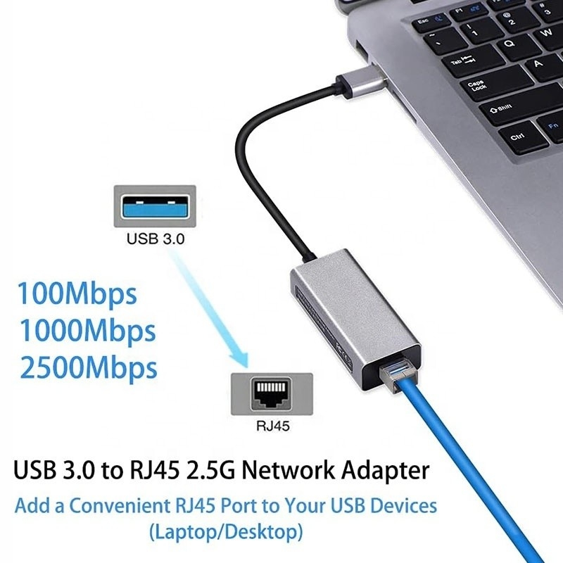 2500Mbps Super Speed 2.5G USB 3.0 Network Card Adapter με 2.5G Gigabit Ethernet