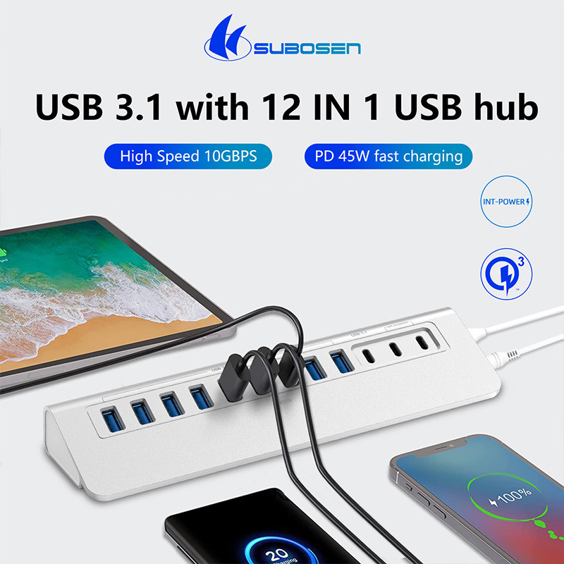 Λάπτοπ USB C Port Hub USB High Speed 3.1 Hub USB C Hub φόρτισης