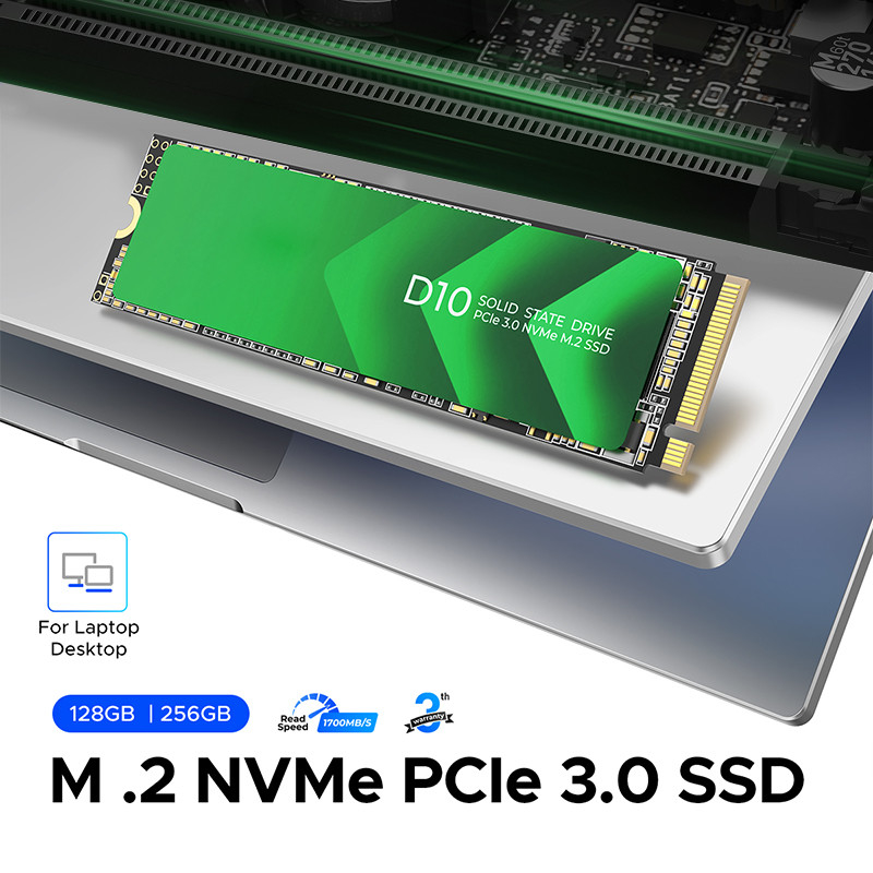 Υψηλής ταχύτητας PCIe 3.0 Διασύνδεση M.2 SSD με χωρητικότητα 128GB και SATA 6Gb/s Controller