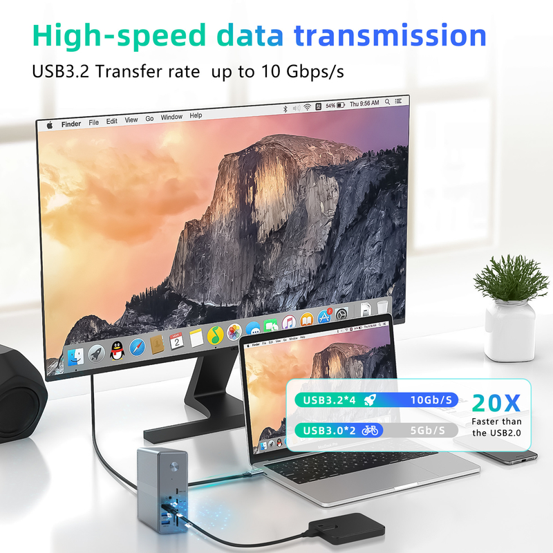 Υποστήριξη πολλαπλών οθονών USB-C Docking Station και Displaylink IC Επαναστατεύστε την αποτελεσματικότητα της εργασίας σας με τις θύρες HDMI 8K