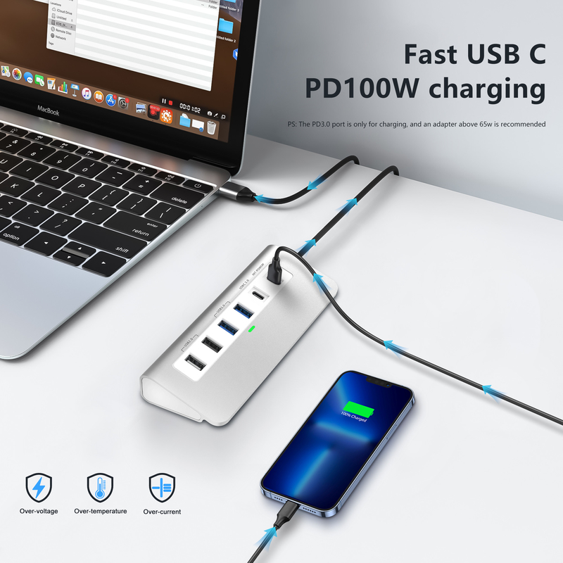 P9 USB C Hub 9 σε 1 θύρες USB-C Docking Station και εύκολη σύνδεση Plug And Play