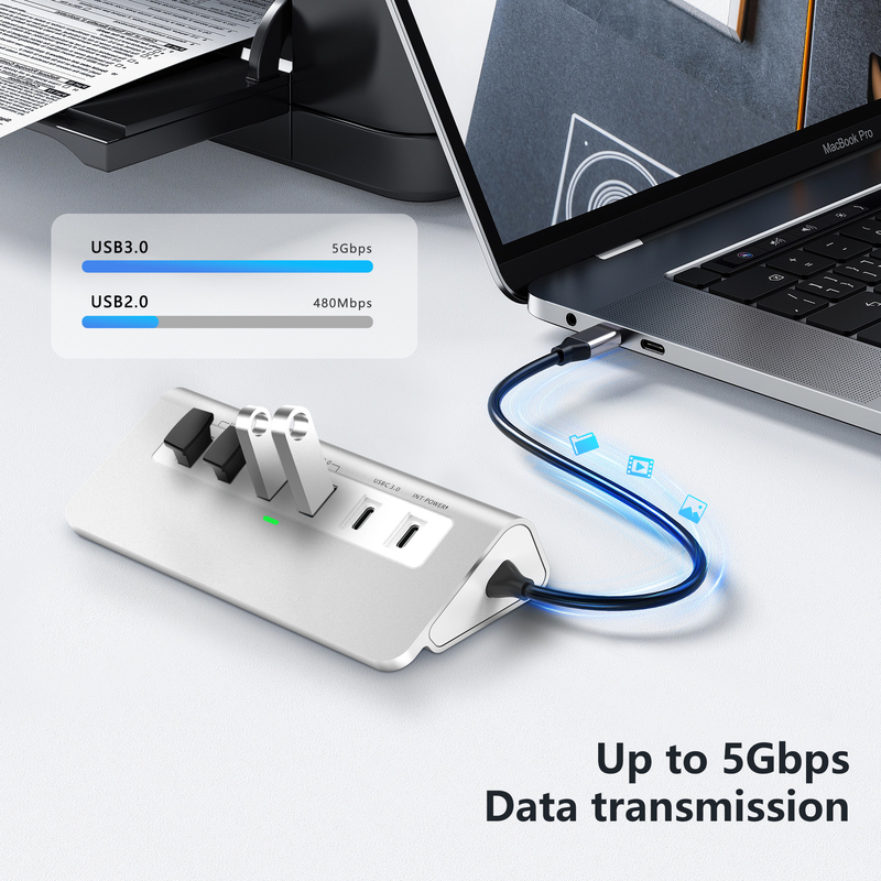 P9 USB C Hub 9 σε 1 θύρες USB-C Docking Station και εύκολη σύνδεση Plug And Play