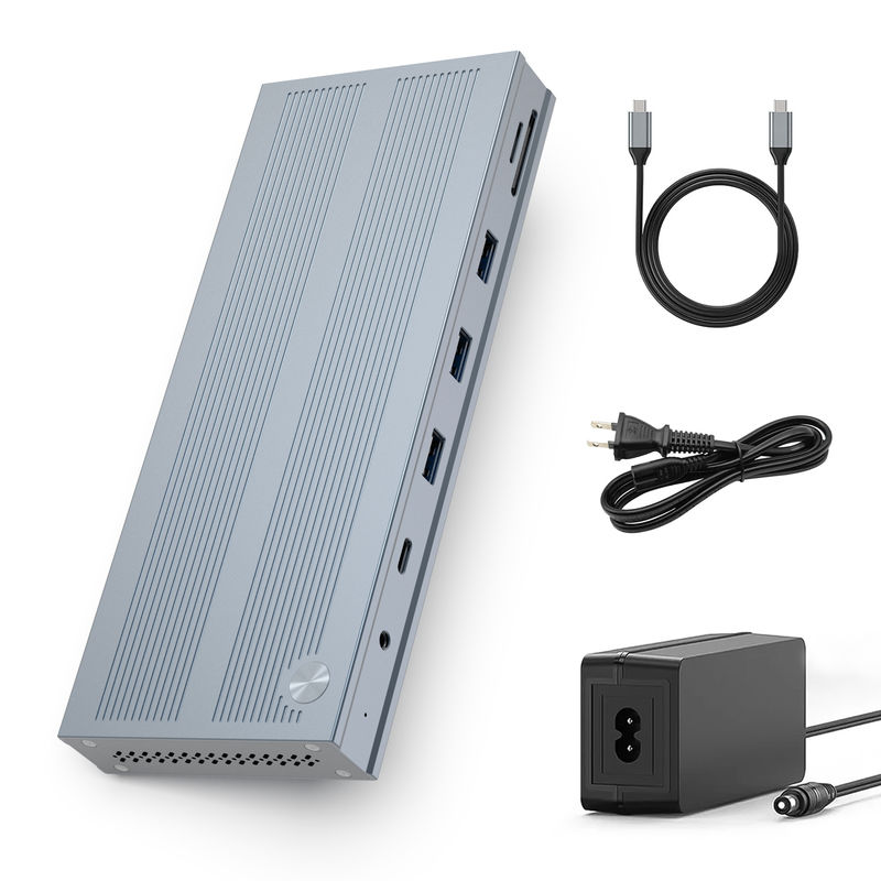 14 σε 1 USB-C Docking Station με Displaylink IC τύπου C σε HDMI Υποστηρίζει τριπλές οθόνες έως 4K Αλουμινίου και ABS