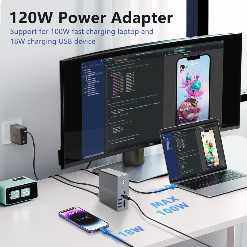 DC36-X1 Thunderbolt Docking με υποστήριξη οθόνης 60Hz/30Hz και ταχύτητα μεταφοράς δεδομένων έως 10Gbps
