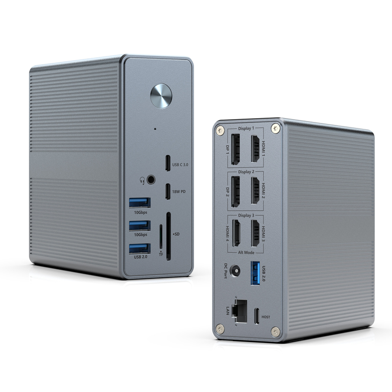 18 σε 1 USB-C Docking Station Υψηλή ανάλυση έως 4K με Display Link Extend Mode
