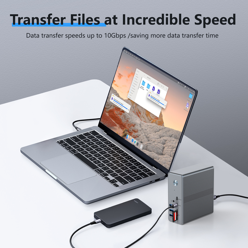 18 σε 1 USB-C Docking Station Υψηλή ανάλυση έως 4K με Display Link Extend Mode