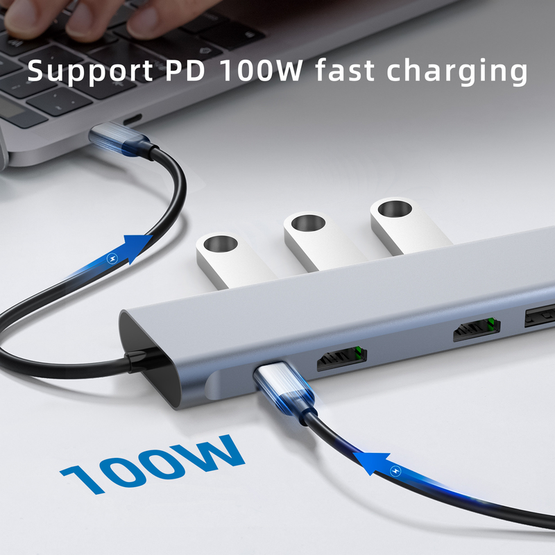 Τύπος C USB Multi Port Hub USB Type-C Adapter με θύρες USB 3.0 και RU6A-H2