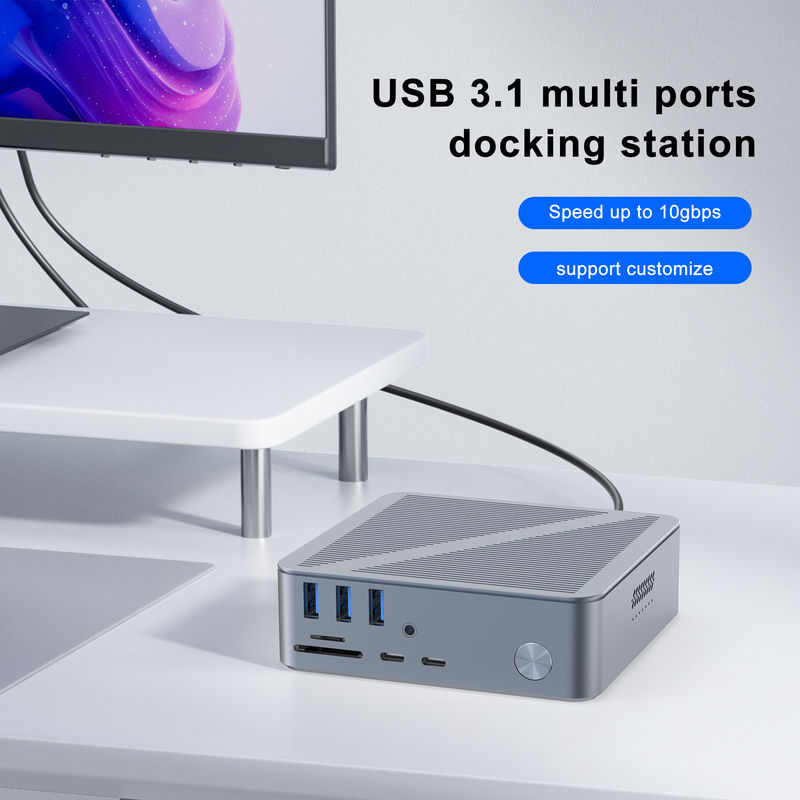 Σταθμός σύνδεσης USB-C για επιτραπέζιους υπολογιστές HDMI 4K Ανάλυση Display Port USB C 3.1 Για Laptop PC