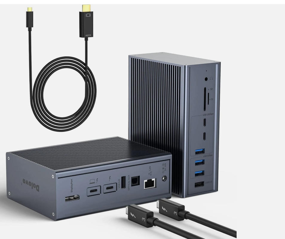 16-σε-1 Thunderbolt 3 Docking Station με ταχύτητα 40Gbps DP1.4 έξοδος και 65W PD φόρτιση