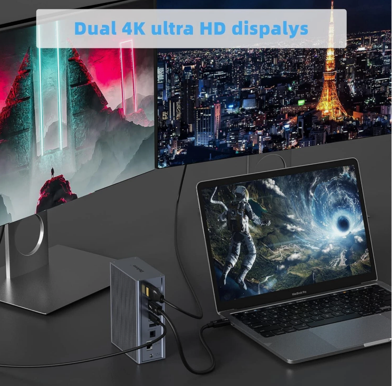 16-σε-1 Thunderbolt 3 Docking Station με ταχύτητα 40Gbps DP1.4 έξοδος και 65W PD φόρτιση