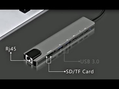 8 σε 1 πολλαπλές θύρες USB C USB-C Hub τύπου C 3.1 έως USB 3.0 4K HD HDMI